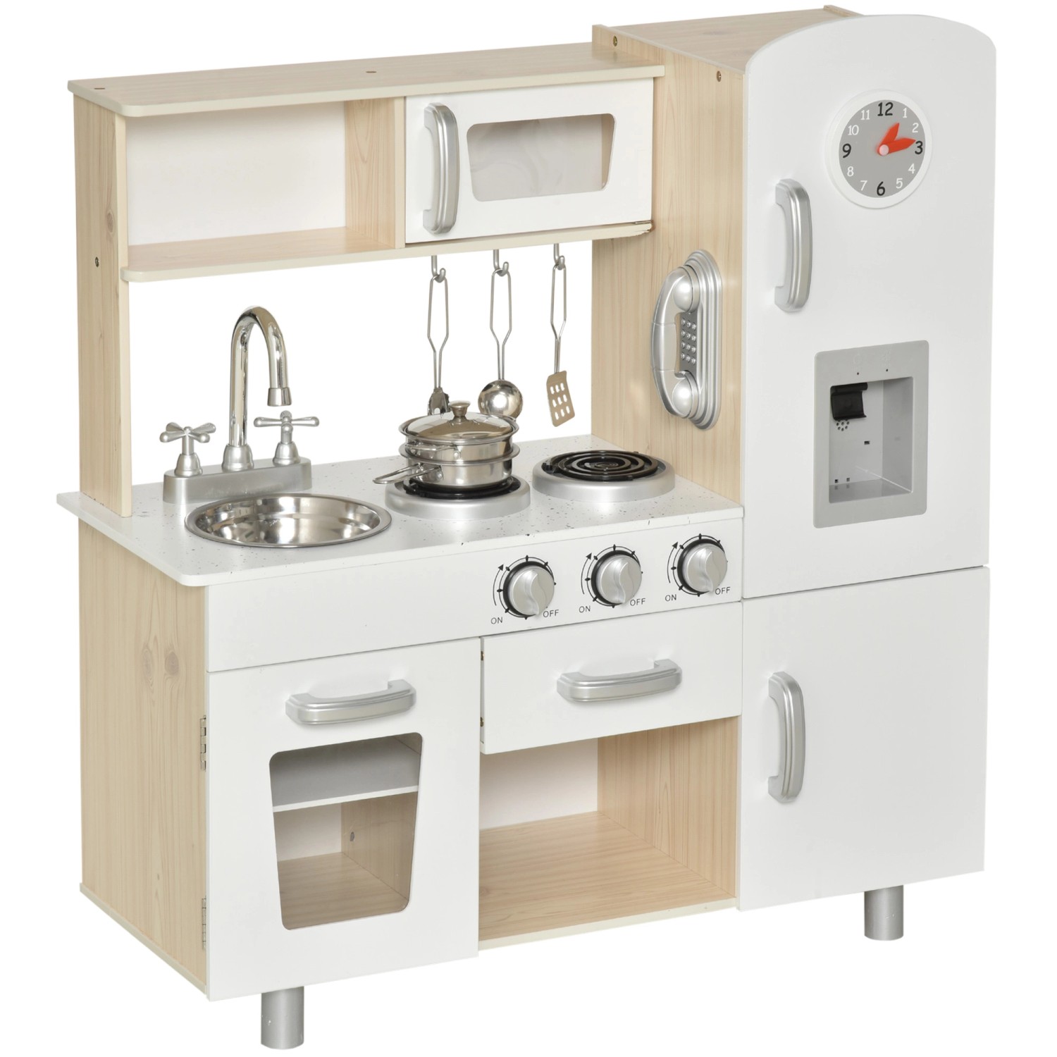 HOMCOM Küchenspielzeug Traumküche Kiefer MDF Weiß 74L x 30B x 81H cm HOMCOM Küchenspielzeug Traumküche Kiefer MDF Weiß 74L x 30B x 81H cm von HOMCOM
