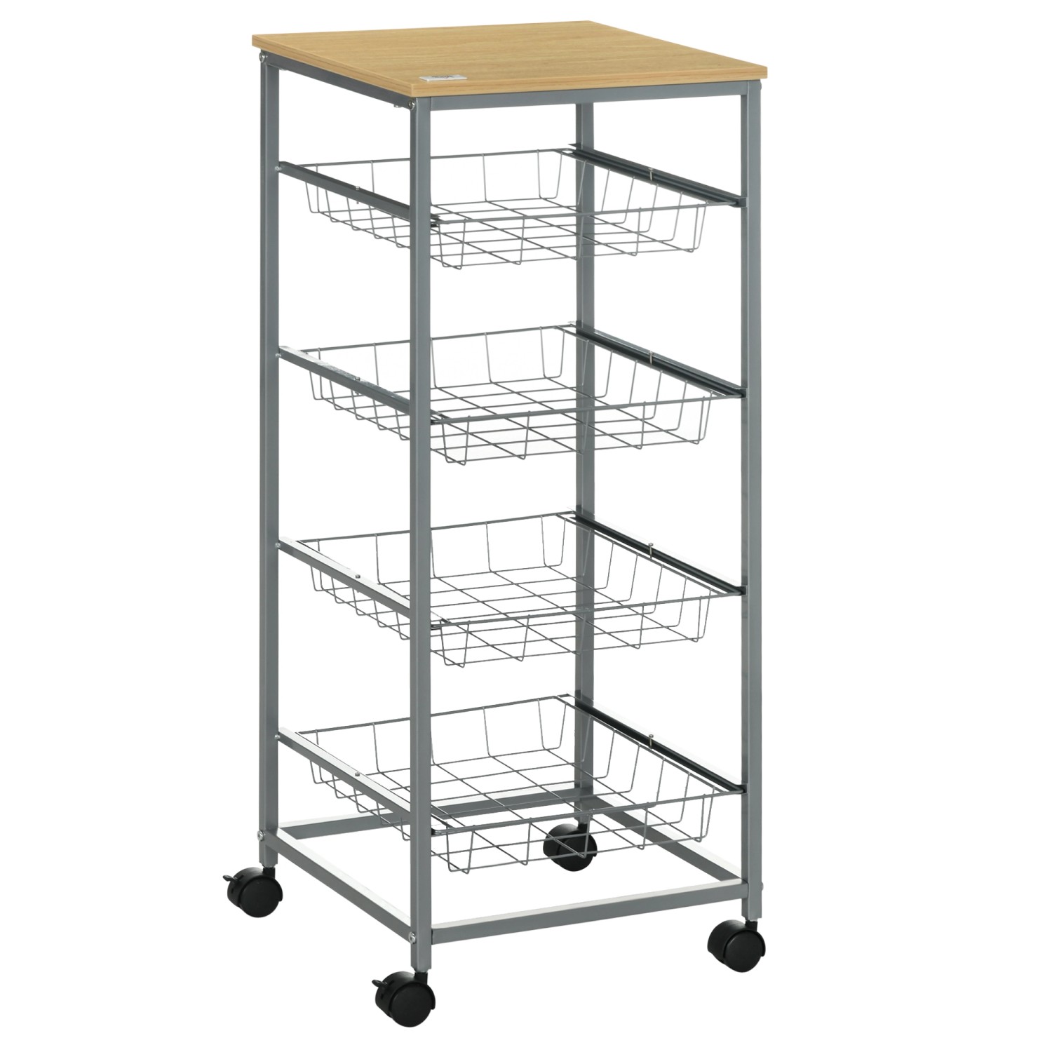 HOMCOM Küchenwagen 4 Ebenen Küchenregal Stahl MDF Silber L36,5 x B36,5 x H89 cm HOMCOM Küchenwagen 4 Ebenen Küchenregal Stahl MDF Silber L36,5 x B36,5 x H89 cm von HOMCOM