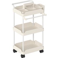 HOMCOM Küchenwagen Rollwagen mit 3 Ebenen Servierwagen mit hängenden Körben, Tuchhalter, Küchenregal auf Rollen, Aufbewahrungswagen Küchenrollwagen Allzweckwagen für Wohnzimmer Küche Bad Büro Weiß Aosom HOMCOM Küchenwagen Rollwagen mit 3 Ebenen Servierwagen mit hängenden Körben, Tuchhalter, Küchenregal auf Rollen, Aufbewahrungswagen Küchenrollwagen Allzweckwagen für Wohnzimmer Küche Bad Büro Weiß Aosom von HOMCOM