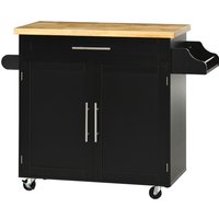 HOMCOM Küchenwagen Servierwagen mit Arbeitsplatte und Gewürzregal Handtuchhalter für Wohnzimmer und Esszimmer 109x40x89cm   Aosom.de von HOMCOM