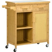 HOMCOM Küchenwagen natur Edelstahl B/H/L: ca. 36x84x85 cm von HOMCOM