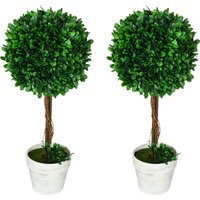 HOMCOM Künstliche Buchsbäume 2er-Set 60cm UV-beständige Kunstpflanzen im Blumentopf für Wohnzimmer Dekoration Grün Aosom.de HOMCOM Künstliche Buchsbäume 2er-Set 60cm UV-beständige Kunstpflanzen im Blumentopf für Wohnzimmer Dekoration Grün Aosom.de von HOMCOM