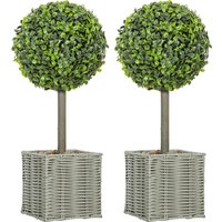 HOMCOM Künstliche Buchsbaum 2er-Set 50 cm Kunstpflanze mit Topf, Zierkieseln, künstliche Pflanzen im Topf, UV-beständig Kunstbaum wie echt Dekoration für Wohnzimmer Schlafzimmer Outdoor Aosom HOMCOM Künstliche Buchsbaum 2er-Set 50 cm Kunstpflanze mit Topf, Zierkieseln, künstliche Pflanzen im Topf, UV-beständig Kunstbaum wie echt Dekoration für Wohnzimmer Schlafzimmer Outdoor Aosom von HOMCOM