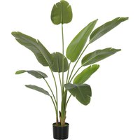 HOMCOM Künstliche Dekorative Pflanze 109 cm Künstliche Bananenpflanze mit Topf und Blättern für Zuhause Wohnzimmer Büro Grün   Aosom von HOMCOM