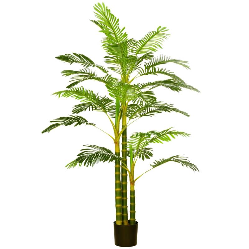 HOMCOM Künstliche Palme im Topf Kunstpalme PEVA  19,5L x 19,5B x 190H cm von HOMCOM