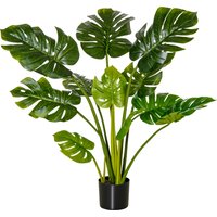 HOMCOM Kunstpflanze  Dekorative Zimmerpflanze in Kunststofftopf, für Innen & Außen, 110 cm, pflegeleicht  Aosom.de von HOMCOM