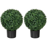 HOMCOM Künstliche Pflanzen 2er-Set UV-beständige Kunstpflanze im Blumentopf 52 cm Buchsbäume für Garten Wohnzimmer Dekoration Aosom.de HOMCOM Künstliche Pflanzen 2er-Set UV-beständige Kunstpflanze im Blumentopf 52 cm Buchsbäume für Garten Wohnzimmer Dekoration Aosom.de von HOMCOM