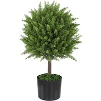 HOMCOM Künstliche Zeder mit UV-beständigem Topf, Dekoration für Innen und Außen, Höhe 55 cm, Grün   Aosom von HOMCOM