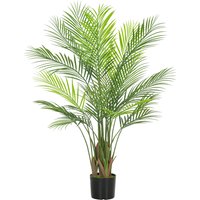 HOMCOM Künstliche Zimmerpflanze 120 cm, künstlicher Palmenbaum mit Kunststofftopf und Flockung, 22 PE-Blättern, künstliche grüne Pflanze Dekoration für Haus, Büro, Wohnzimmer, Schlafzimmer   Aosom von HOMCOM