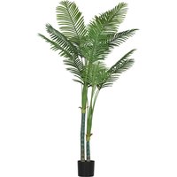 HOMCOM Künstliche Zimmerpflanze 180 cm, Areca-Palmenbaum künstlich mit Kunststofftopf und Flockung, 14 PE-Blätter, künstliche grüne Pflanze Dekoration für Zuhause, Büro, Wohnzimmer, Schlafzimmer Aosom HOMCOM Künstliche Zimmerpflanze 180 cm, Areca-Palmenbaum künstlich mit Kunststofftopf und Flockung, 14 PE-Blätter, künstliche grüne Pflanze Dekoration für Zuhause, Büro, Wohnzimmer, Schlafzimmer Aosom von HOMCOM
