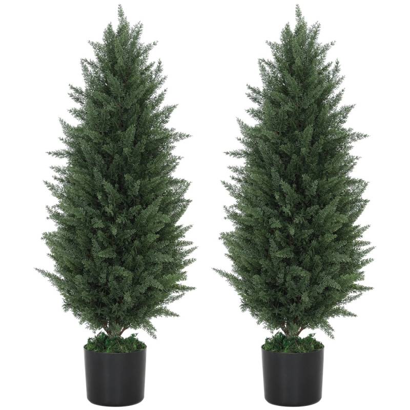 HOMCOM Künstliche Zypresse 2er-Set Groß 90 cm von HOMCOM
