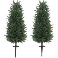 HOMCOM Künstliche Zypresse 2er-Set mit Erdspieß 100 cm Plastik Kunstpflanze, künstliche Pflanzen, Kunstbaum wie echt Deko für Büro Wohnzimmer Schlafzimmer Garten Aosom HOMCOM Künstliche Zypresse 2er-Set mit Erdspieß 100 cm Plastik Kunstpflanze, künstliche Pflanzen, Kunstbaum wie echt Deko für Büro Wohnzimmer Schlafzimmer Garten Aosom von HOMCOM