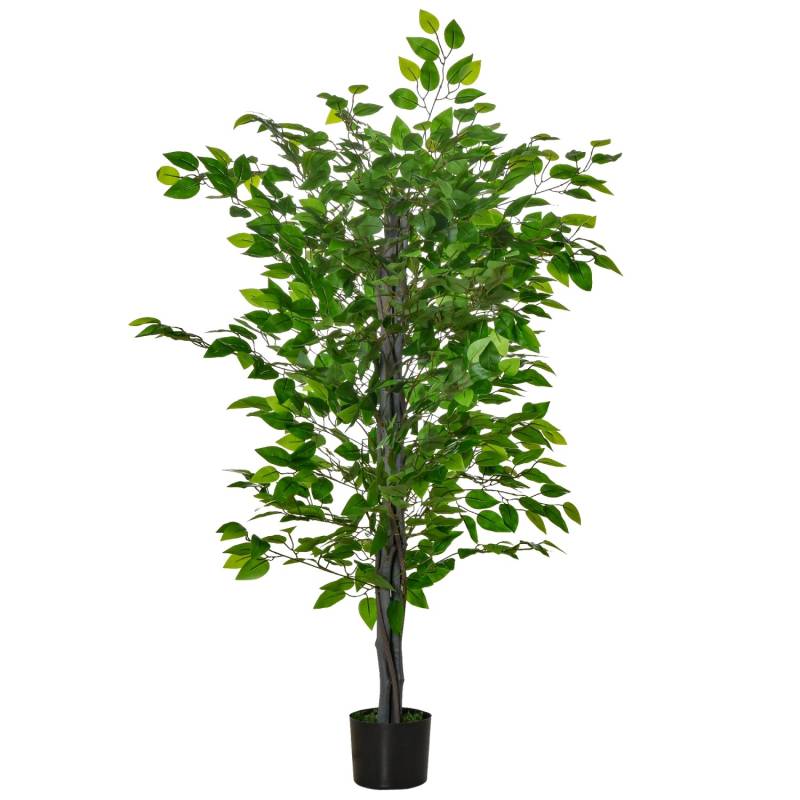 HOMCOM Künstlicher Ficusbaum Kunststoff Zement  15L x 15B x 135H cm von HOMCOM