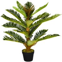 HOMCOM Künstlicher Palmenbaum 85 cm mit 18 großen Blättern sehr realistisch Topf inklusive   Aosom von HOMCOM