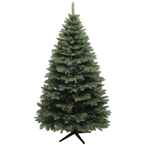 HOMCOM Künstlicher Weihnachtsbaum 180 cm Christbaum künstlich mit 1050 Spitzen Weihnachtsdeko inkl. Metallständer, für drinnen Grün von HOMCOM