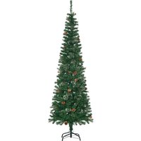 HOMCOM Künstlicher Weihnachtsbaum, 195 cm Christbaum mit 556 Spitzen, 25 Zapfen, klappbar Metallständer, für Weihnachten Deko, Grün Aosom HOMCOM Künstlicher Weihnachtsbaum, 195 cm Christbaum mit 556 Spitzen, 25 Zapfen, klappbar Metallständer, für Weihnachten Deko, Grün Aosom von HOMCOM