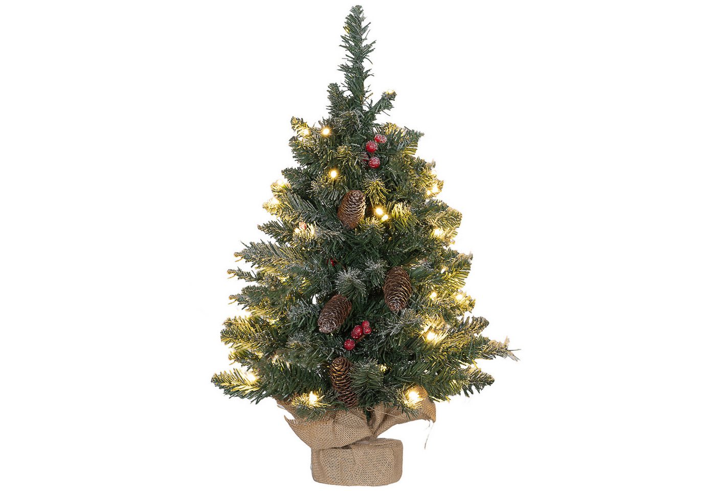 HOMCOM Künstlicher Weihnachtsbaum 0,6 m, 86 Astspitzen, mit 50 warmweißen LED, Künstlicher Baum, für Weihnachtsfest, Indoor, grün+weiß HOMCOM Künstlicher Weihnachtsbaum 0,6 m, 86 Astspitzen, mit 50 warmweißen LED, Künstlicher Baum, für Weihnachtsfest, Indoor, grün+weiß von HOMCOM