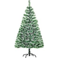 HOMCOM Künstlicher Weihnachtsbaum 1,5 m Christbaum Tannenbaum 416 Äste Metallfuß PET Grün von HOMCOM