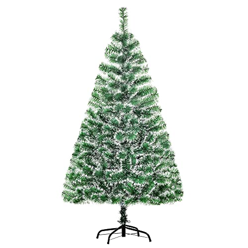 HOMCOM Künstlicher Weihnachtsbaum 1,5 m Christbaum Tannenbaum 416 Äste Metallfuß PET Grün von HOMCOM