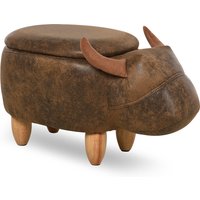 HOMCOM Kuhhocker - Kuhhocker - Stierhocker 2-in-1 mit Stauraum - Kautschukholzbeine Kunstleder Veloursleder-Look braun Aosom HOMCOM Kuhhocker - Kuhhocker - Stierhocker 2-in-1 mit Stauraum - Kautschukholzbeine Kunstleder Veloursleder-Look braun Aosom von HOMCOM