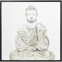 HOMCOM Kunstdruck mit einem meditierenden Buddha, UV-Druck, Prägetechnik, inkl. Montagematerial, 83 cm x 2,5 cm x 83 cm - Mehrfarbig von HOMCOM