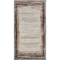 HOMCOM Kurzflor Webteppich Creme-Braun 150 x 80 x 0,9 cm   Aosom von HOMCOM