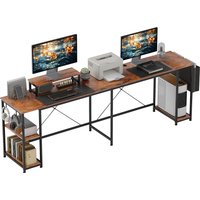HOMCOM L-förmiger Schreibtisch 168 x 120 cm Eckschreibtisch mit Ablagefächern, Aufbewahrungstasche Umkehrbar Computertisch mit Monitorständer GamingTisch für Büro, Heimbüro, Rustikal-Braun   Aosom von HOMCOM