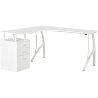 HOMCOM L-förmiger Schreibtisch Weiß 143,5 x 143,5 x 76 cm von HOMCOM