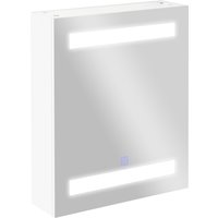 HOMCOM LED Spiegelschrank 9 W Badezimmerschrank Badschrank Badezimmerspiegel mit Touch Schalter Scharnier Soft-Close-Funktion Weiß 50x15x60cm   Aosom von HOMCOM