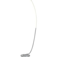 HOMCOM LED-Stehlampe Wohnzimmer Stehleuchte mit Fußschalter, dimmbar Standleuchte mit anpassbarer Helligkeit, Standlampe für Schlafzimmer, Silber   Aosom von HOMCOM