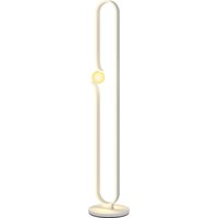 HOMCOM LED Stehleuchte, Dimmbar Stehlampe, Standleuchte mit Nachtlicht, Fußschalter Wohnzimmerlampe mit Glasschirm für Schlafzimmer, Weiß   Aosom von HOMCOM