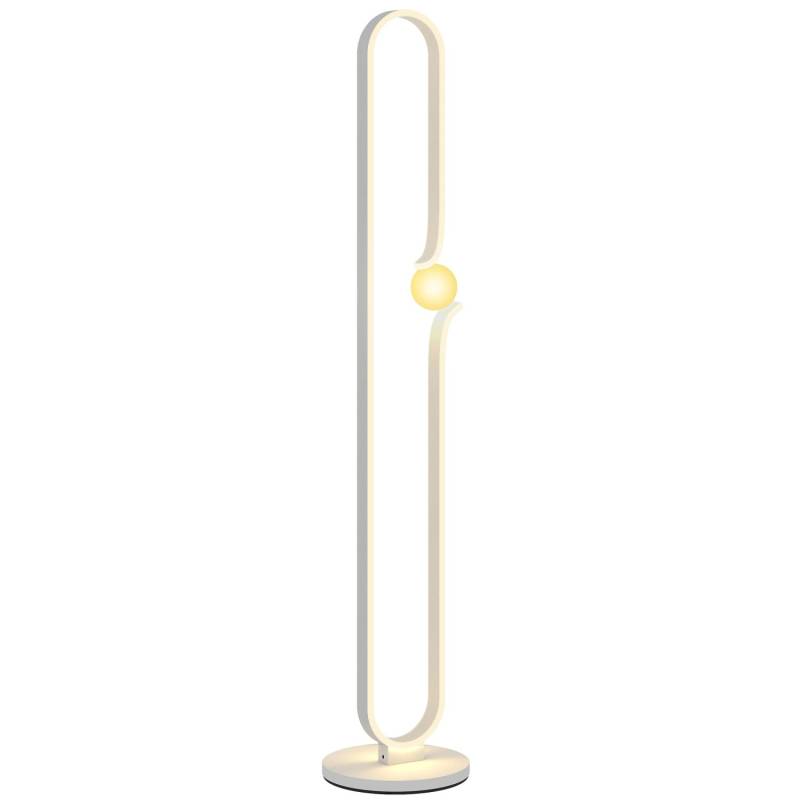 HOMCOM LED Stehleuchte Metall 28L x 28B x 145H cm Weiß von HOMCOM