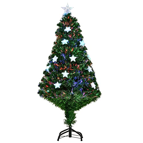 HOMCOM LED Weihnachtsbaum künstlicher Christbaum Tannenbaum Kunstbaum mit 16-LED-Lampen 120 cm von HOMCOM