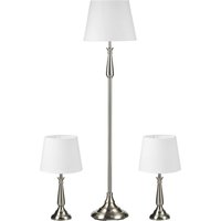 Lampenset inkl. 2 Tischleuchte, 1 Stehlampe im Vintage-Design Creme von HOMCOM