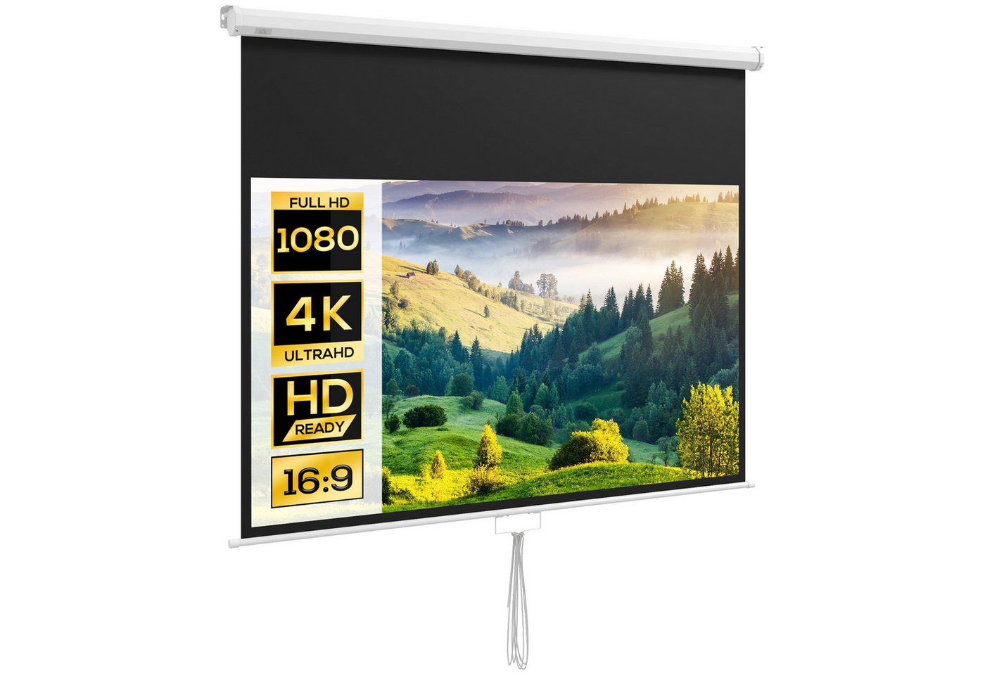 HOMCOM Leinwand Manual Projector Screen mit verstellbarer Höhe, Projektionsleinwand, für Wohnzimmer, Weiß HOMCOM Leinwand Manual Projector Screen mit verstellbarer Höhe, Projektionsleinwand, für Wohnzimmer, Weiß von HOMCOM