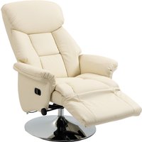 HOMCOM Liegesessel Relaxsessel Lounge Liegestuhl neigbar drehbar - Verstellbare Fußstütze bis zu 150 kg - Für Wohnzimmer, Schlafzimmer, Heimkino, Creme   Aosom von HOMCOM