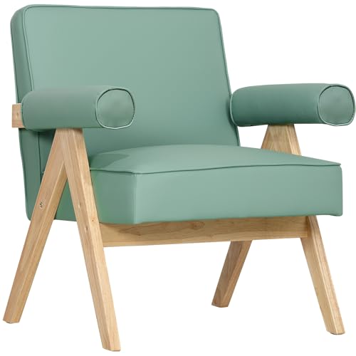 HOMCOM Lounge Sessel Loungesessel PU gepolstert Lounge Stuhl mit Armlehnen und Gummi Holzrahmen für Schlafzimmer Last 120 kg Grün HOMCOM Lounge Sessel Loungesessel PU gepolstert Lounge Stuhl mit Armlehnen und Gummi Holzrahmen für Schlafzimmer Last 120 kg Grün von HOMCOM