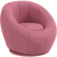 HOMCOM Drehbarer Loungesessel Plüschsessel Einzelsessel bis 120 kg belastbar, rosa, ideal für Wohnzimmer & Entspannung   Aosom.de von HOMCOM
