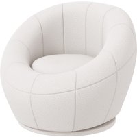HOMCOM Loungesessel Kleiner Einzelsessel Drehbarer Polstersessel Armlehnensessel Plüschsessel für Wohnzimmer, Weiß   Aosom von HOMCOM