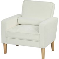 HOMCOM Loungesessel Sessel Getufteter Polstersessel mit Armlehne, Holzbeine, Relaxsessel mit Samtoptik Einzelsessel für Wohnzimmer, Schlafzimmer, Cremeweiß Aosom HOMCOM Loungesessel Sessel Getufteter Polstersessel mit Armlehne, Holzbeine, Relaxsessel mit Samtoptik Einzelsessel für Wohnzimmer, Schlafzimmer, Cremeweiß Aosom von HOMCOM