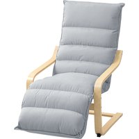 HOMCOM Loungesessel Sessel mit verstellbarem Fußteil, Samtoptik für Wohnzimmer Schwingstuhl mit Armlehne, Relaxsessel, Lesesessel Hellgrau   Aosom von HOMCOM