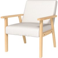 HOMCOM Loungesessel mit Armlehnen, Esszimmerstuhl, Relaxsessel in Leinenoptik, Polstersessel für Wohnzimmer, Schlafzimmer, Massivholzrahmen, 64 x 70 x 72 cm, Cremeweiß Aosom HOMCOM Loungesessel mit Armlehnen, Esszimmerstuhl, Relaxsessel in Leinenoptik, Polstersessel für Wohnzimmer, Schlafzimmer, Massivholzrahmen, 64 x 70 x 72 cm, Cremeweiß Aosom von HOMCOM