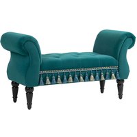 HOMCOM Luxus Sitzbank Polsterbank Hockerbank Kautschuk Polyester Grau von HOMCOM