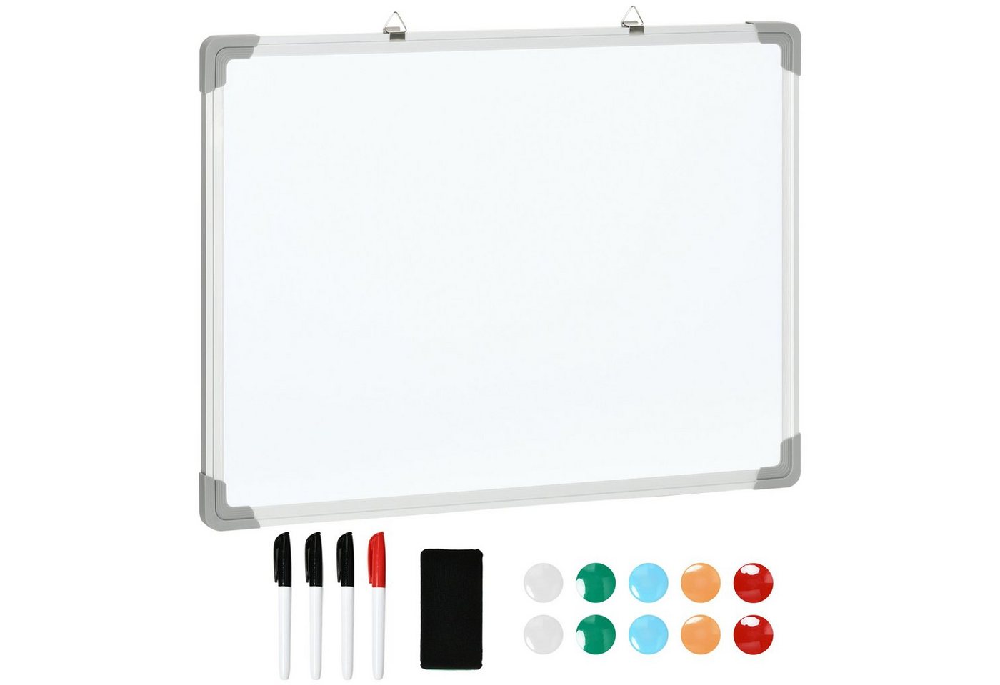 HOMCOM Magnettafel Whiteboard Magnettafel, leicht abwischbar, mit 4 Markern, 10 Magneten, (Set, 1-tlg., Whiteboard), mit 4 Markern 10 Magnet abwischbar 60 x 45 cm von HOMCOM