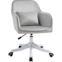 Massage Bürostuhl Schreibtischstuhl mit Vibrationsfunktion Samt Grau 57 x 70 x 78-86 cm von HOMCOM