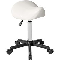 HOMCOM Massagehocker mit höhenverstellbarem Sattel, ergonomischem Hocker, Drehstuhl 360°, für Massagesalon, Tattoo-Studio, Klinik, Spa, Weiß   Aosom von HOMCOM