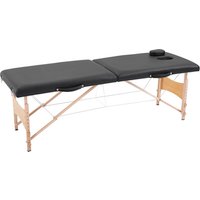 HOMCOM Massageliege, Pappelholz, inkl. Auflagen, BxHxT: 186 x 58 x 60 cm - schwarz von HOMCOM