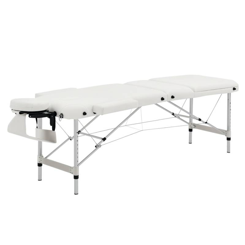 HOMCOM Massageliegen PVC Aluminium Kunststoff Weiß 215B x 60T x 61-84H cm von HOMCOM