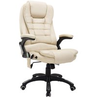 HOMCOM Massagesessel, Breite: 68 cm, Region: Rücken/Taille/Oberschenkel, mit Wärmefunktion - beige von HOMCOM