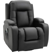 HOMCOM Massagesessel, Fernsehsessel, Relaxsessel mit Wärmefunktion, TV Sessel mit Liegefunktion, Ruhesessel mit Fernbedienung, Schwarz  Aosom von HOMCOM